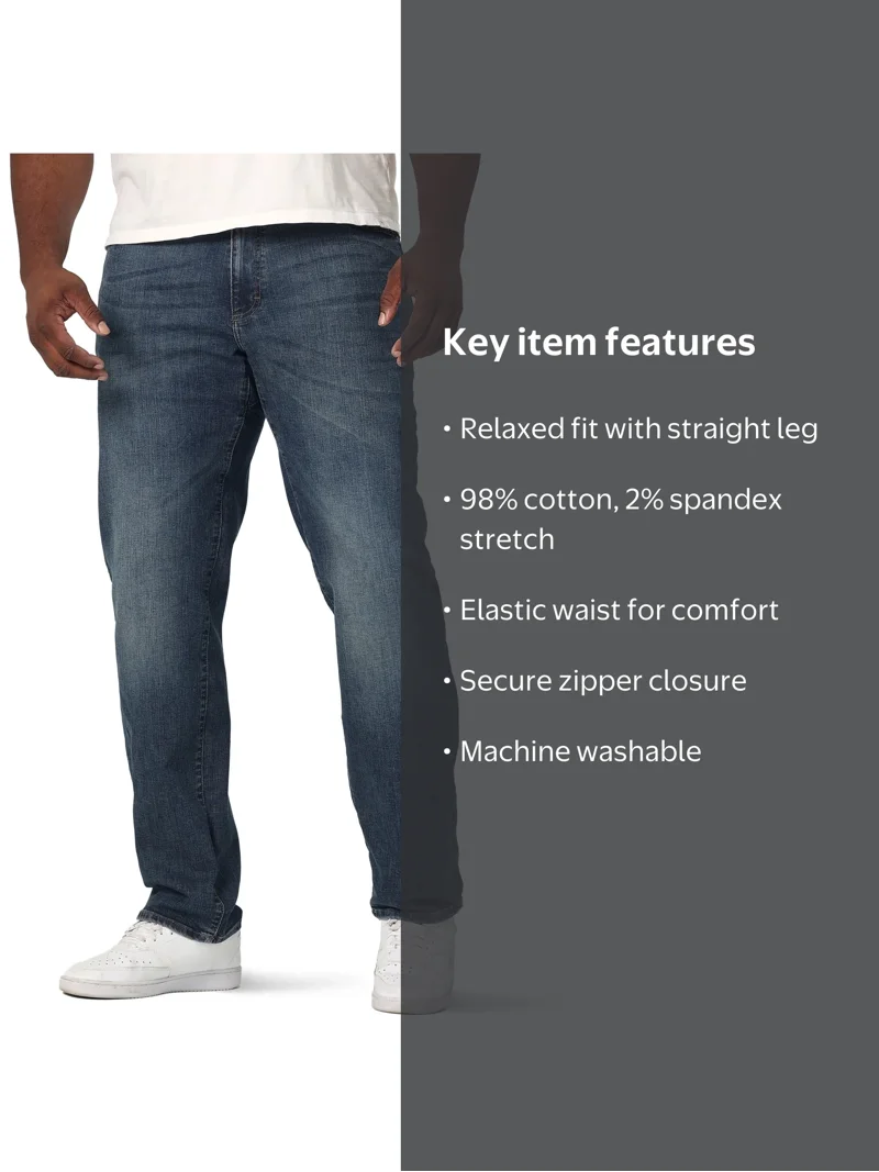lee men's big & tall extreme motion relaxed straight jean maddox