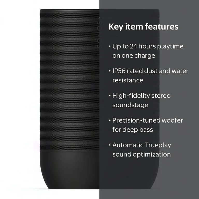 Sonos Move 2 Outdoor Wireless Smart Speaker with 24-Hour Battery