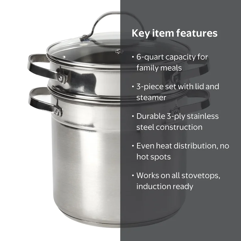 Denmark Tools for Cooks 3 Piece Stainless Steel Multi Cooker Stock