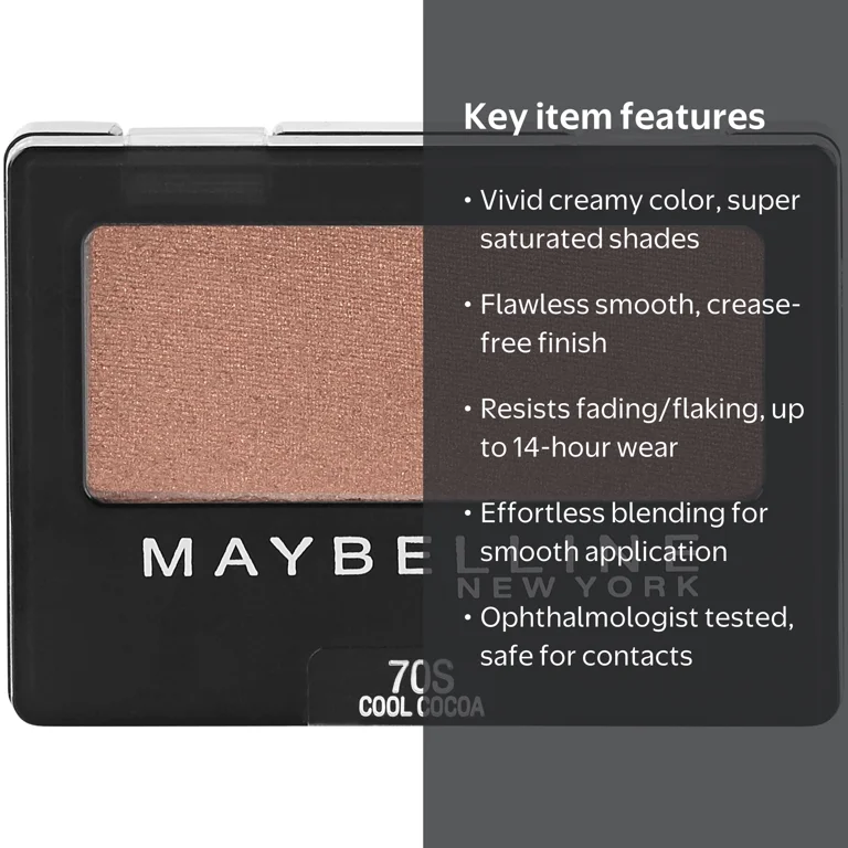 Maybelline, Eyeshadow Makeup, Cool Cocoa, Longwear 14hr - Walmart.com
