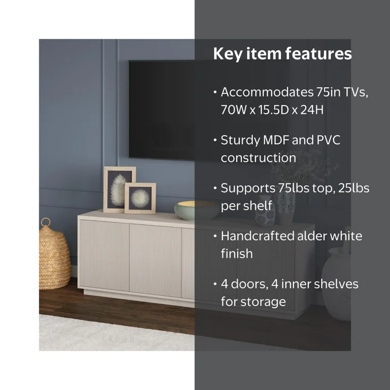 Evelyn&Zoe Hanson Transitional TV Stand for 75