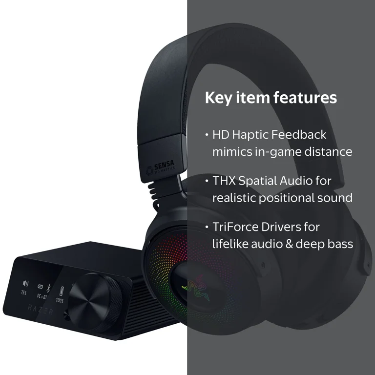 Razer Kraken V4 Pro Wireless Gaming Headset with Control Hub, RGB