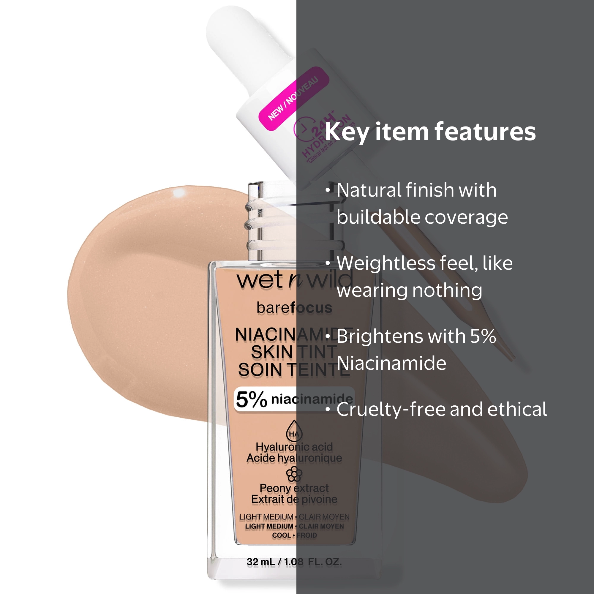 Wet n Wild Bare Focus Skin Tint - 5% Niacinamide Enriched