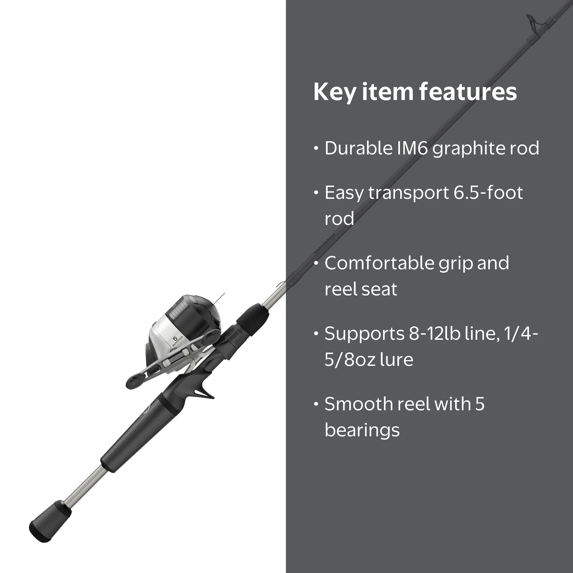 Zebco Omega Spincast Reel and Fishing Rod Combo, 6-Foot 6-Inch 2