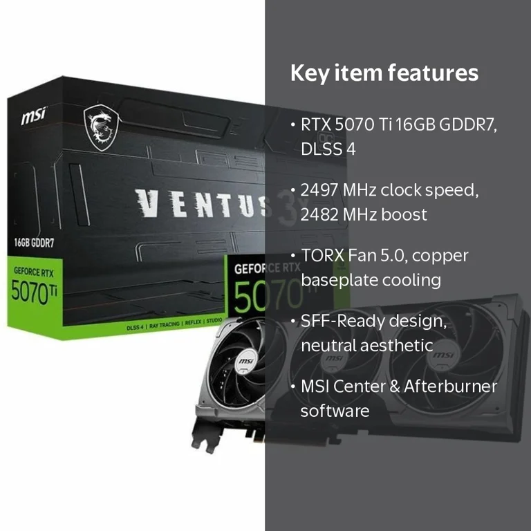 MSI, Graphics Card, 16GB GDDR7, VENTUS 3X OC Multicolor - Walmart.com