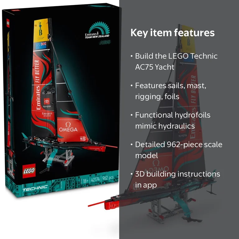 LEGO Technic Emirates Team New Zealand AC75 Yacht, Sailboat Kit