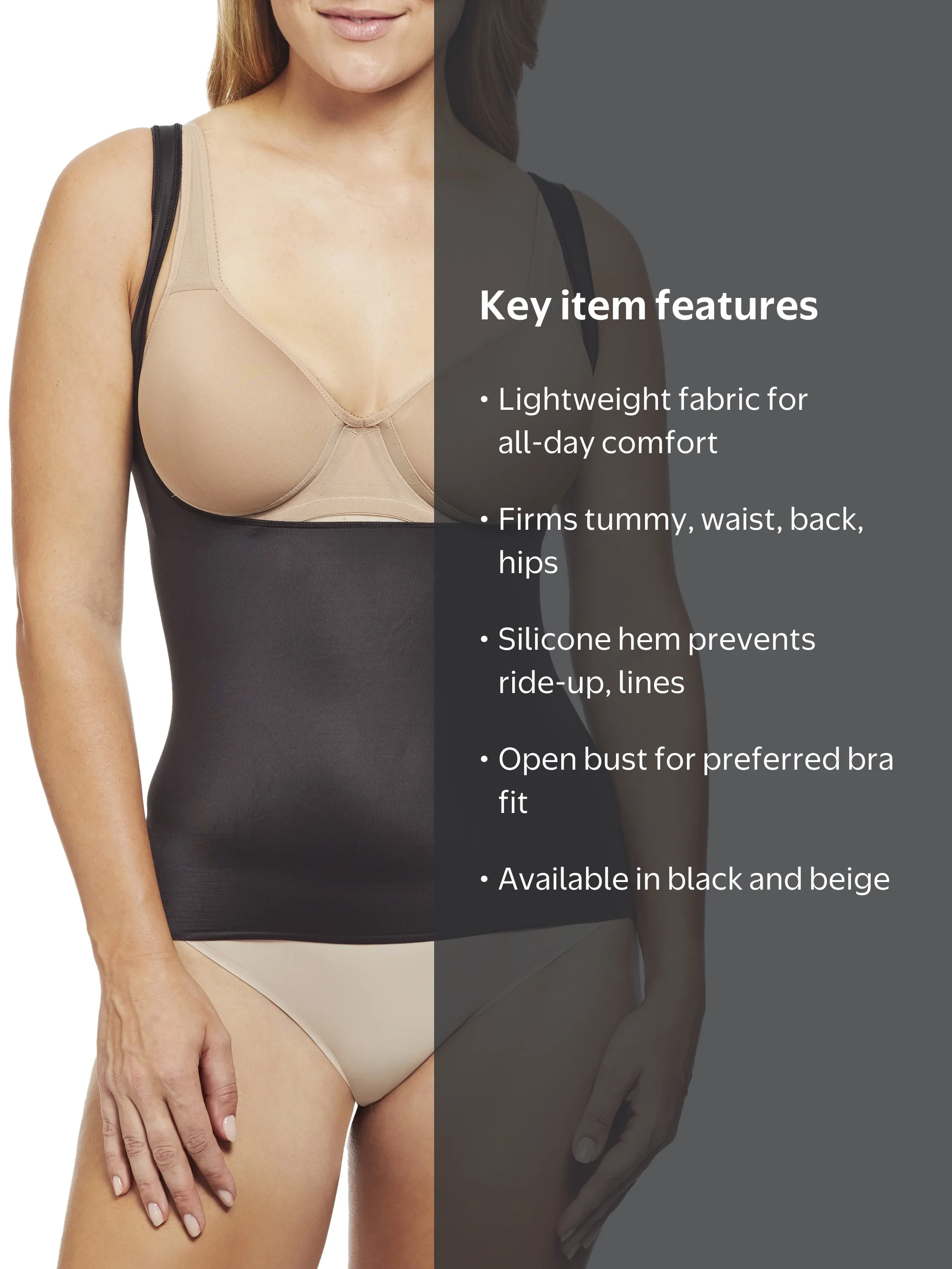 Cupid Women's Comfortable Firm Control Open-Bust Shaping Torsette