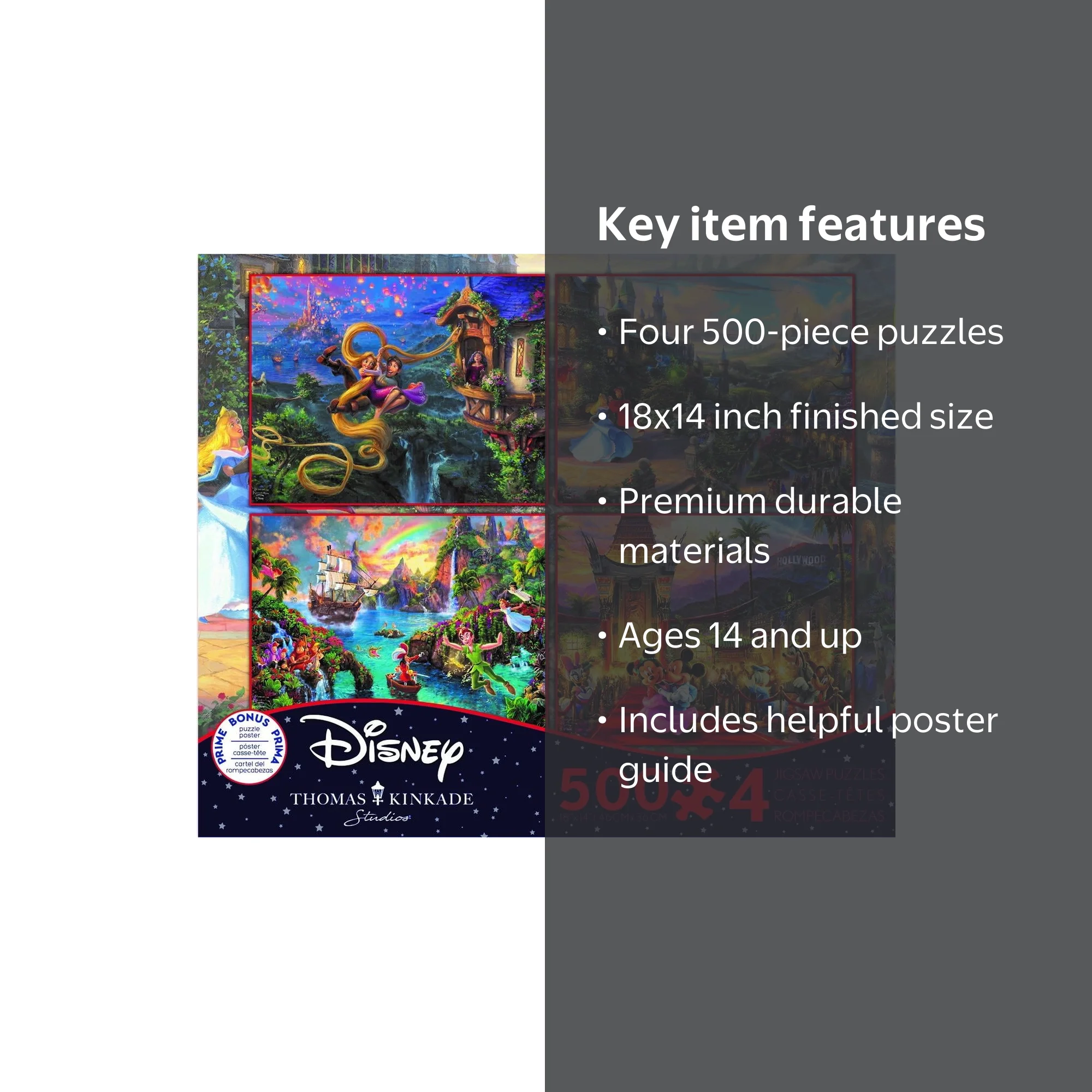 Ceaco 4 in 1 Multipack Thomas Kinkade The Disney Collection
