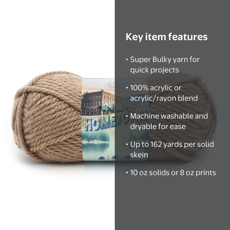 Lion Brand Yarn Hometown Hoboken Honey 135-123, Super Bulky