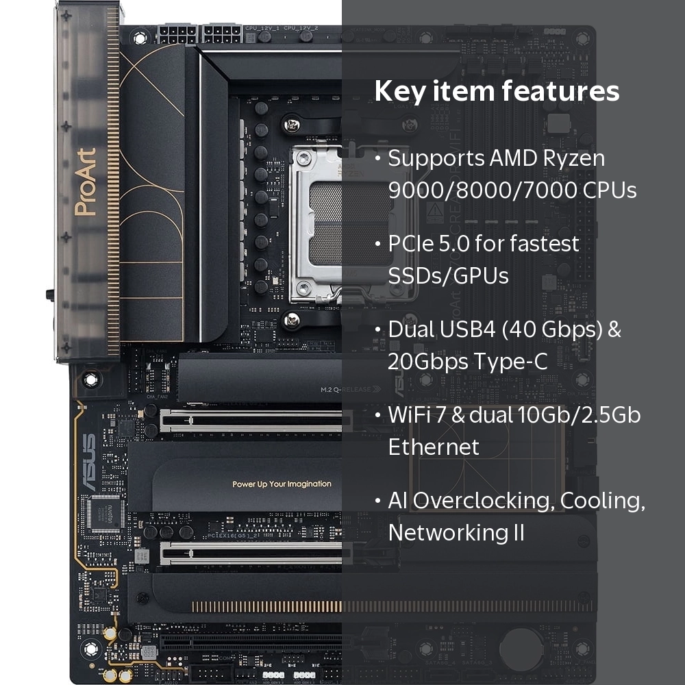ASUS ProArt X870E-Creator WiFi AMD AM5 ATX Motherboard, PCIe 5.0