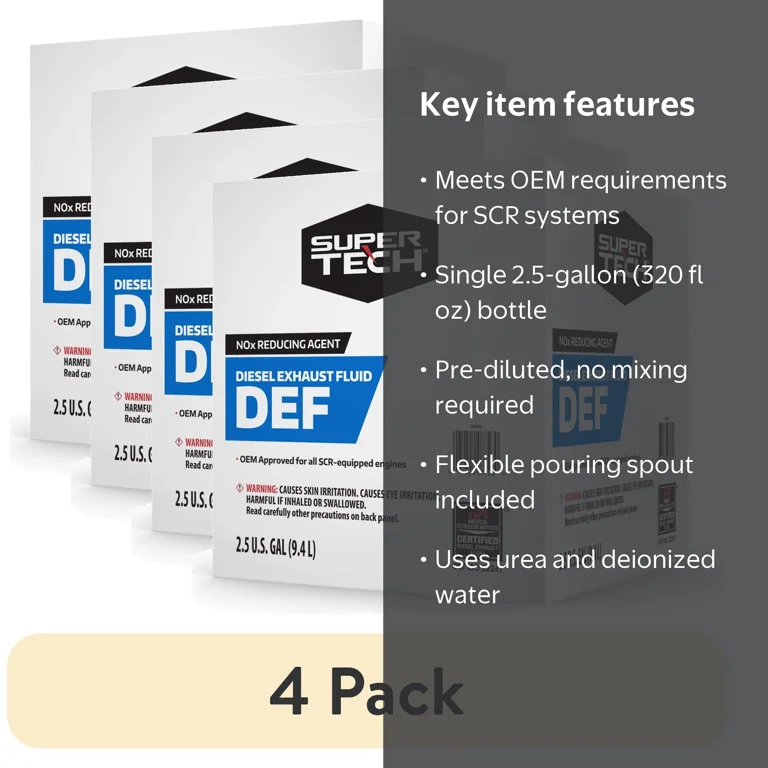4 pack) Super Tech Diesel Exhaust Fluid DEF, 2.5 gal - Walmart.com