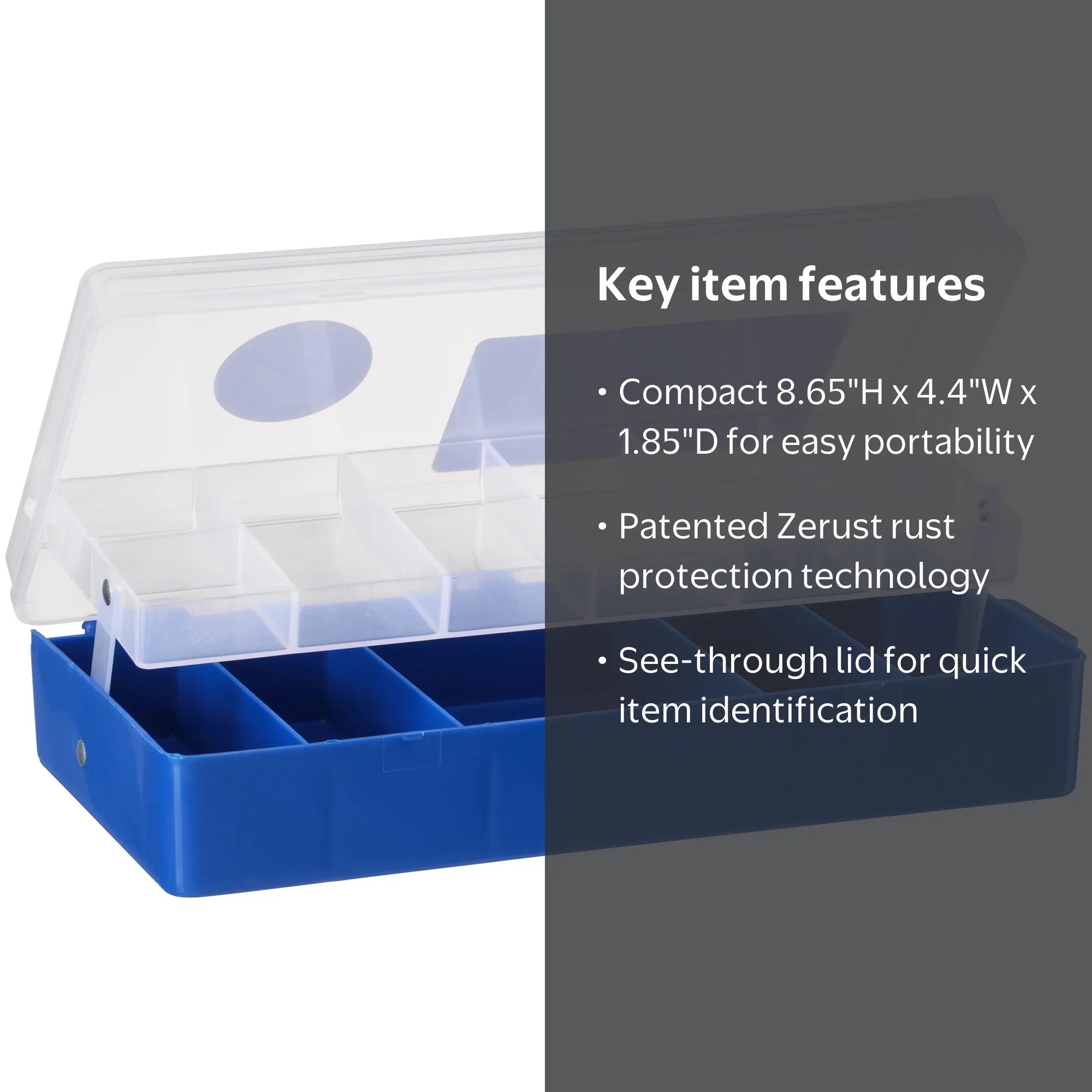 Flambeau Outdoors Zerust Mini One Tray Blue Plastic Tackle Box