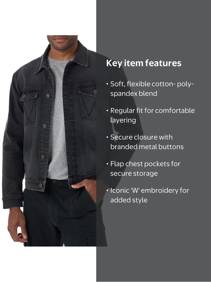 Wrangler Men's Denim Trucker Jacket - Walmart.com