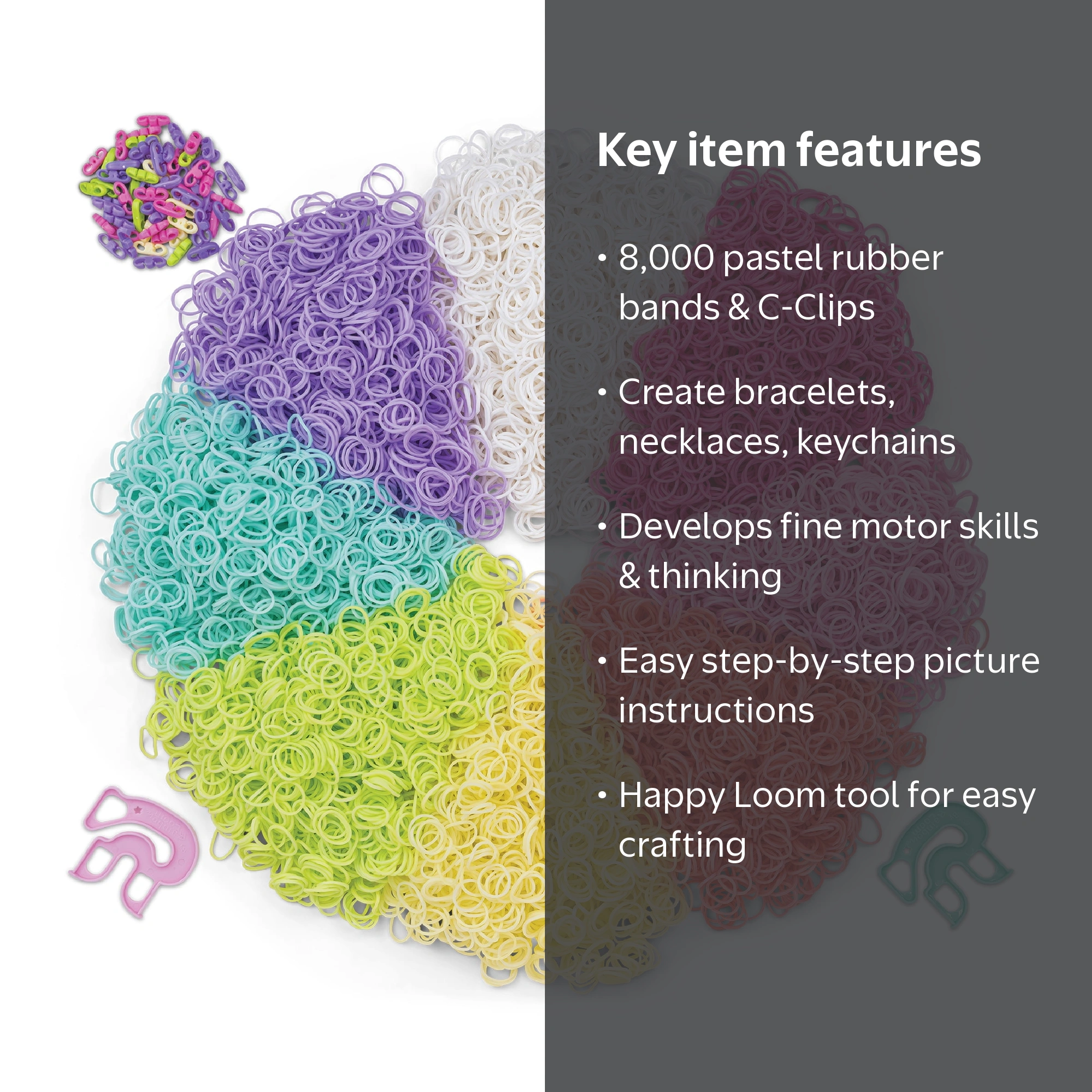 Rainbow Loom Pastel Paradise Jumbo Bucket Bracelet Kit, Rubber