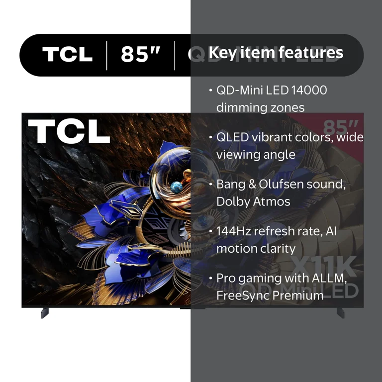 TCL QLED Smart TV 85X11K (85-Inch) - Walmart.com