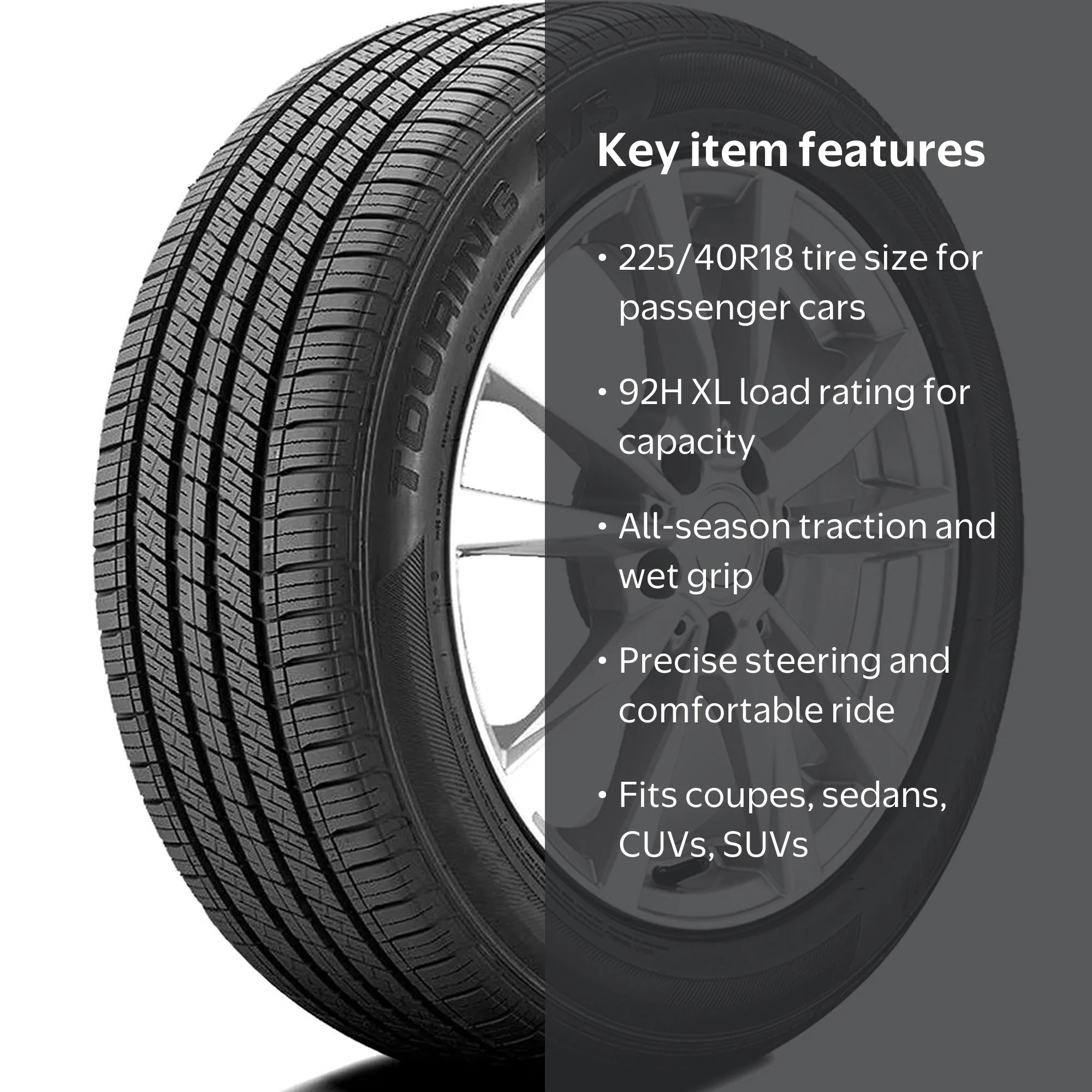 National Touring A/S All Season 225/40R18 92H XL Passenger Tire