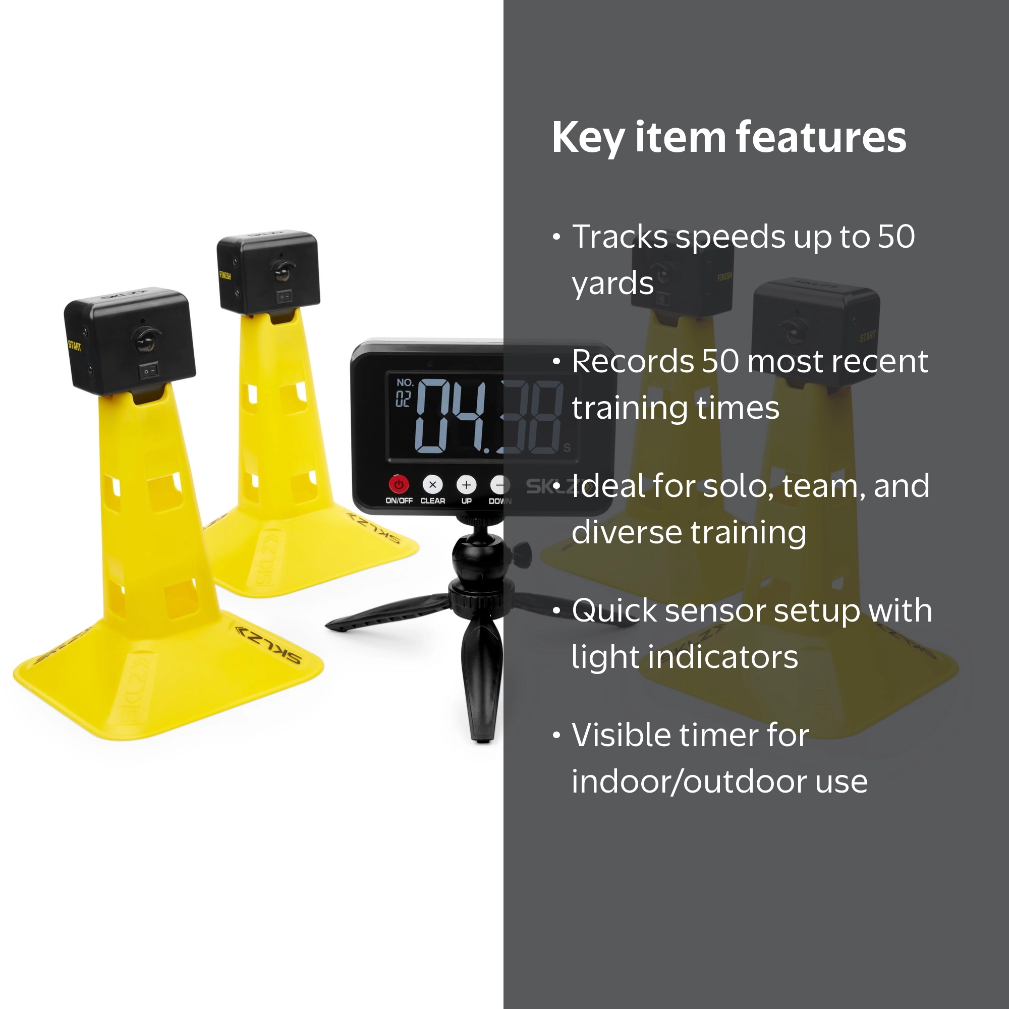 SKLZ, Speed Gates, 5pc, Outdoor, Yellow, Includes Timer and Carry