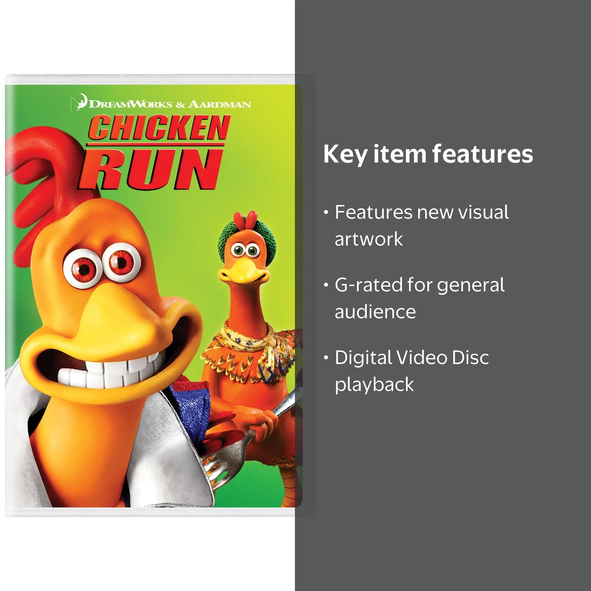 DreamWorks Animated, Chicken Run Digital Video Disc, New Artwork