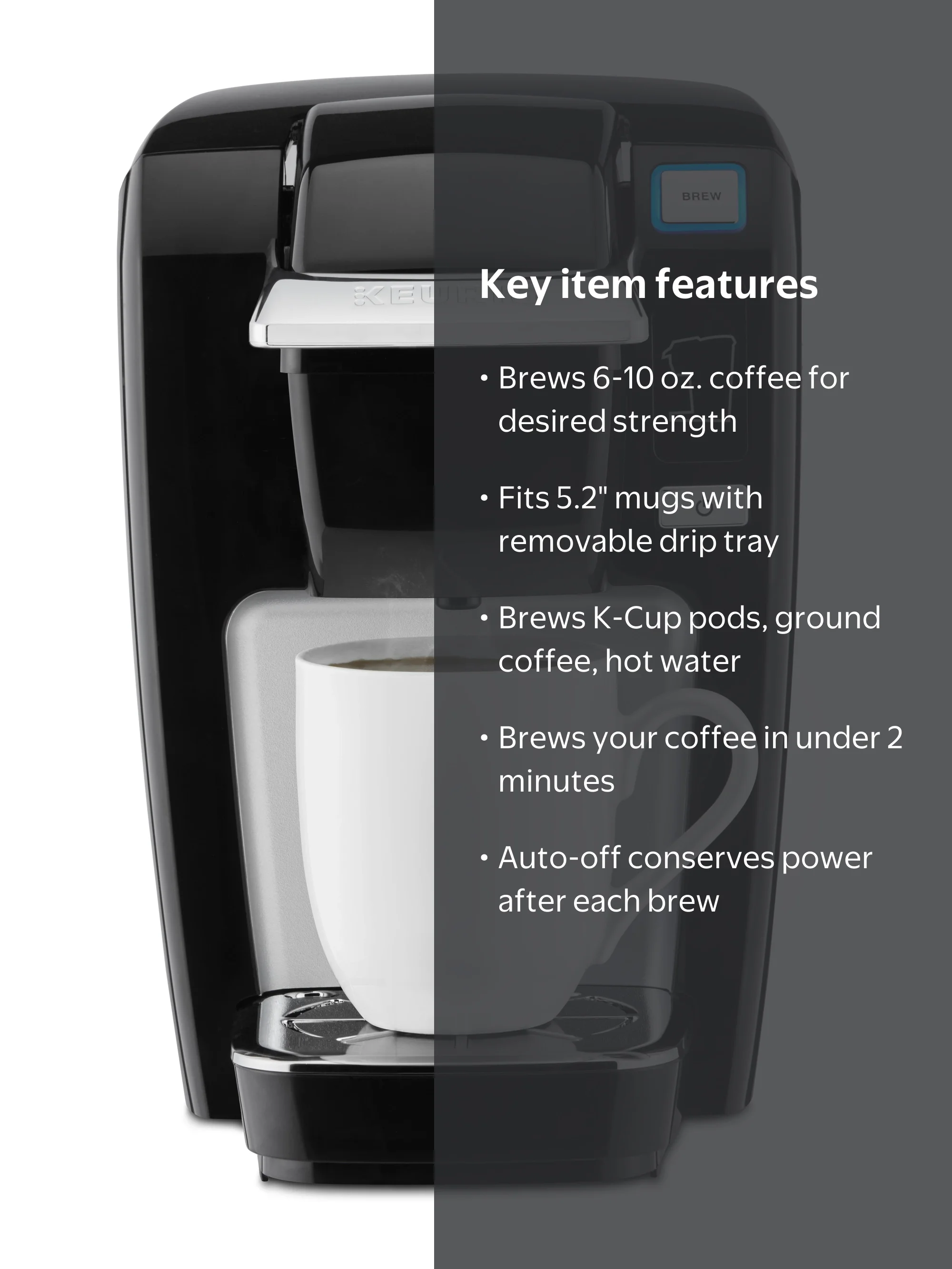 Keurig K-Mini K15 Single-Serve K-Cup Pod Coffee Maker, Black
