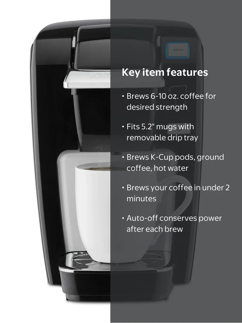 Keurig K-Mini K15 Single-Serve K-Cup Pod Coffee Maker, Black