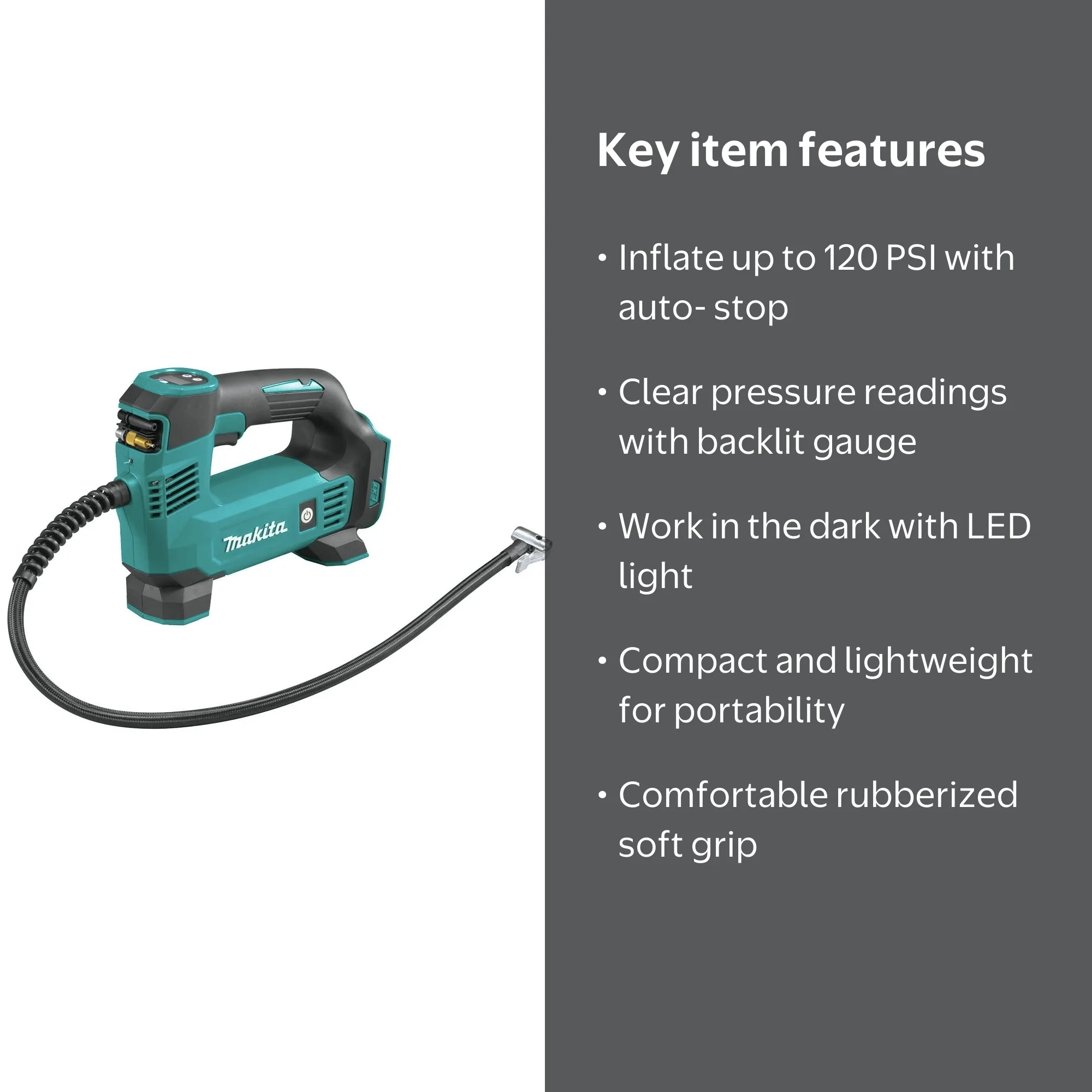 Makita 18V LXT Lithium-Ion Cordless Tire Inflator, Battery Air