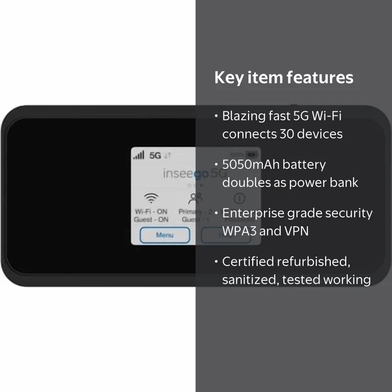 Inseego MiFi M2000 Portable Internet Hotspot, 5G and 4G LTE, T