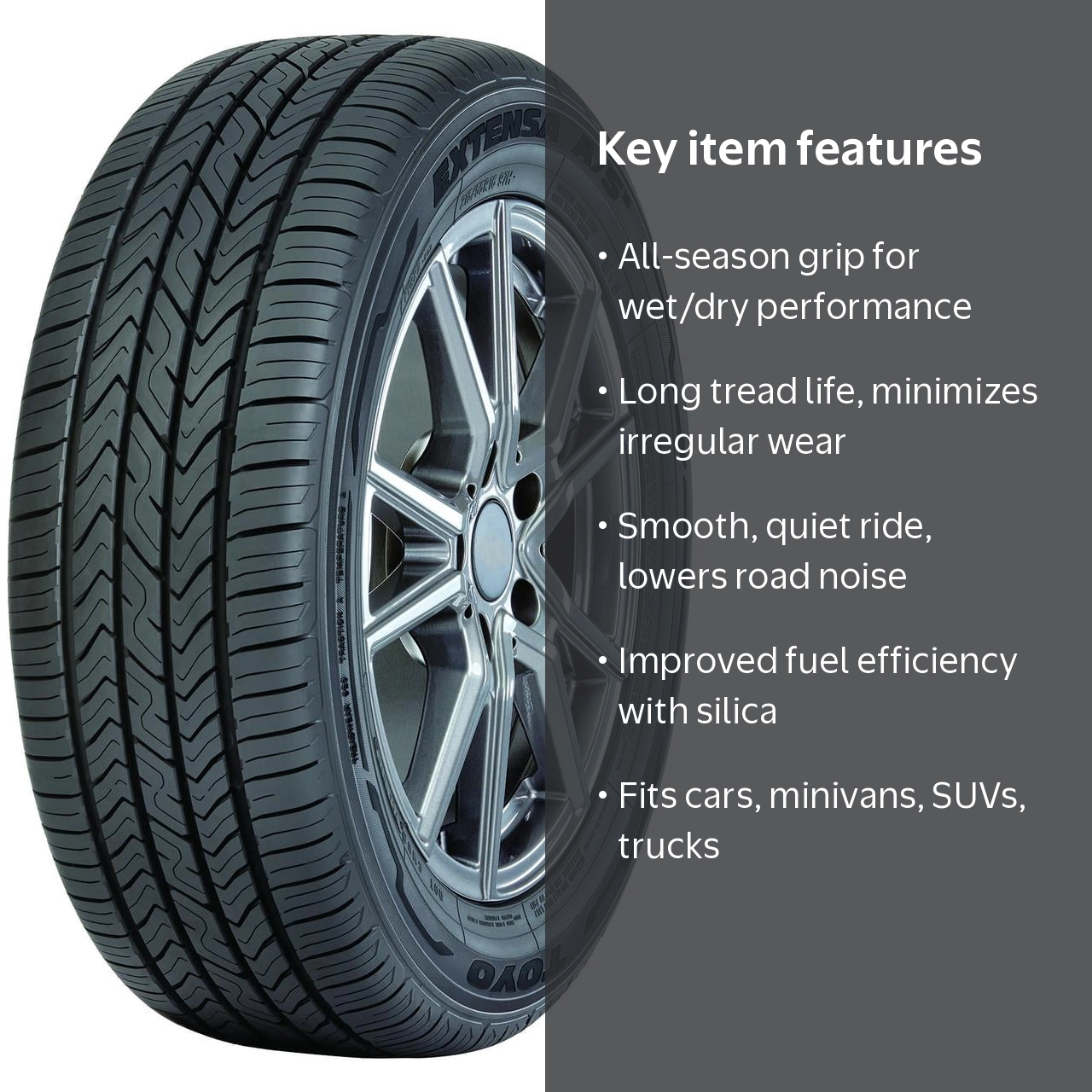 Toyo Extensa A/S II 185/70R14 88T BSW Tire for 2003-05 Honda Civic