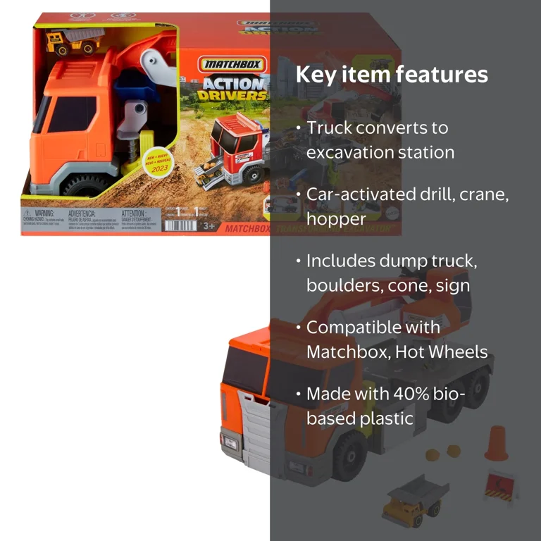 Matchbox Action Drivers Matchbox Transforming Excavator, Toy
