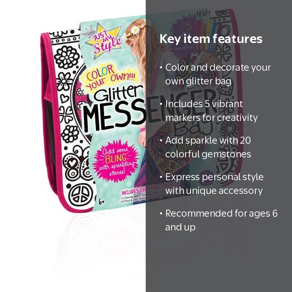 Just My Style Glitter Messenger Bag Design Kit - Walmart.com