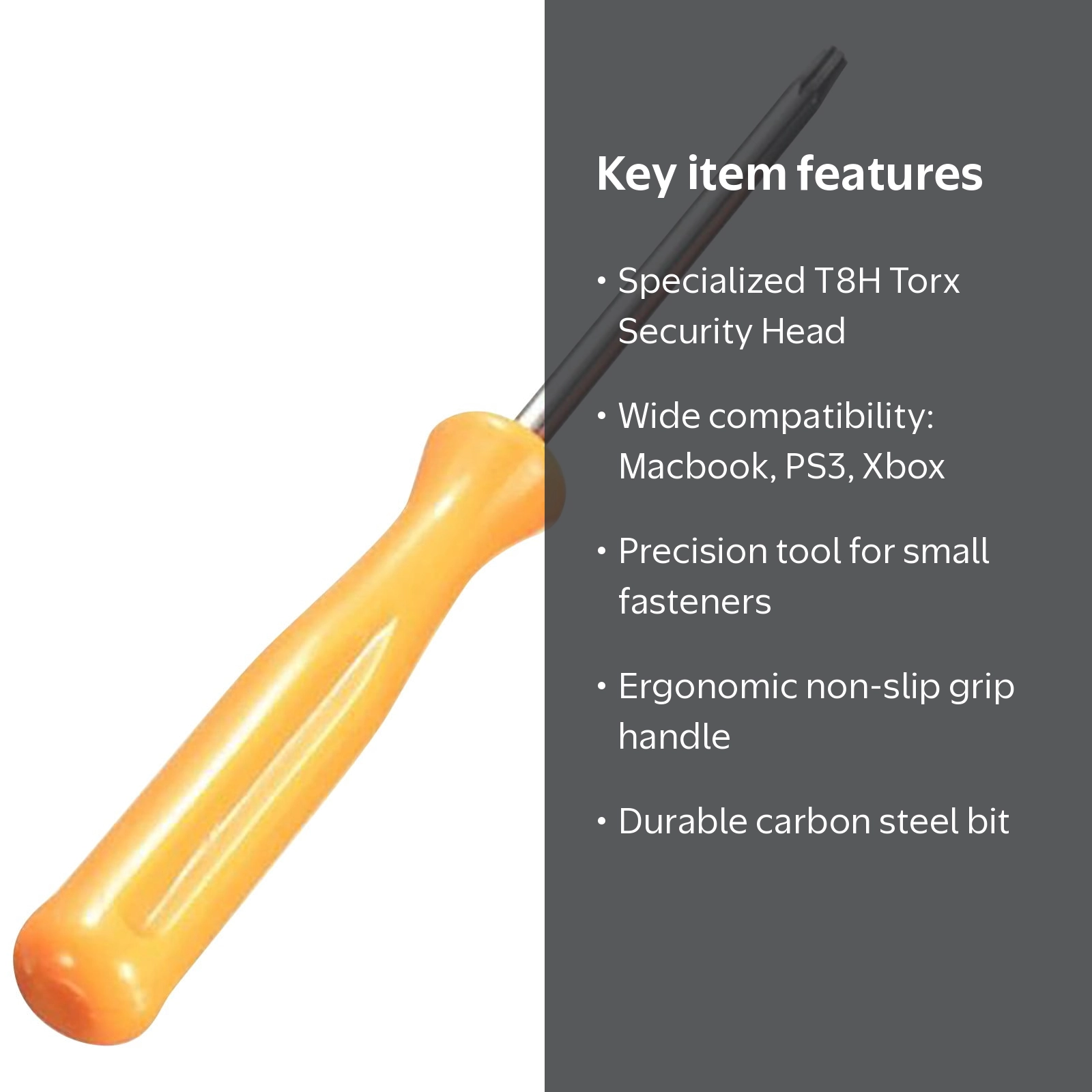 Torx Screwdriver T8H, Carbon Steel Non-Magnetic Security Star 6