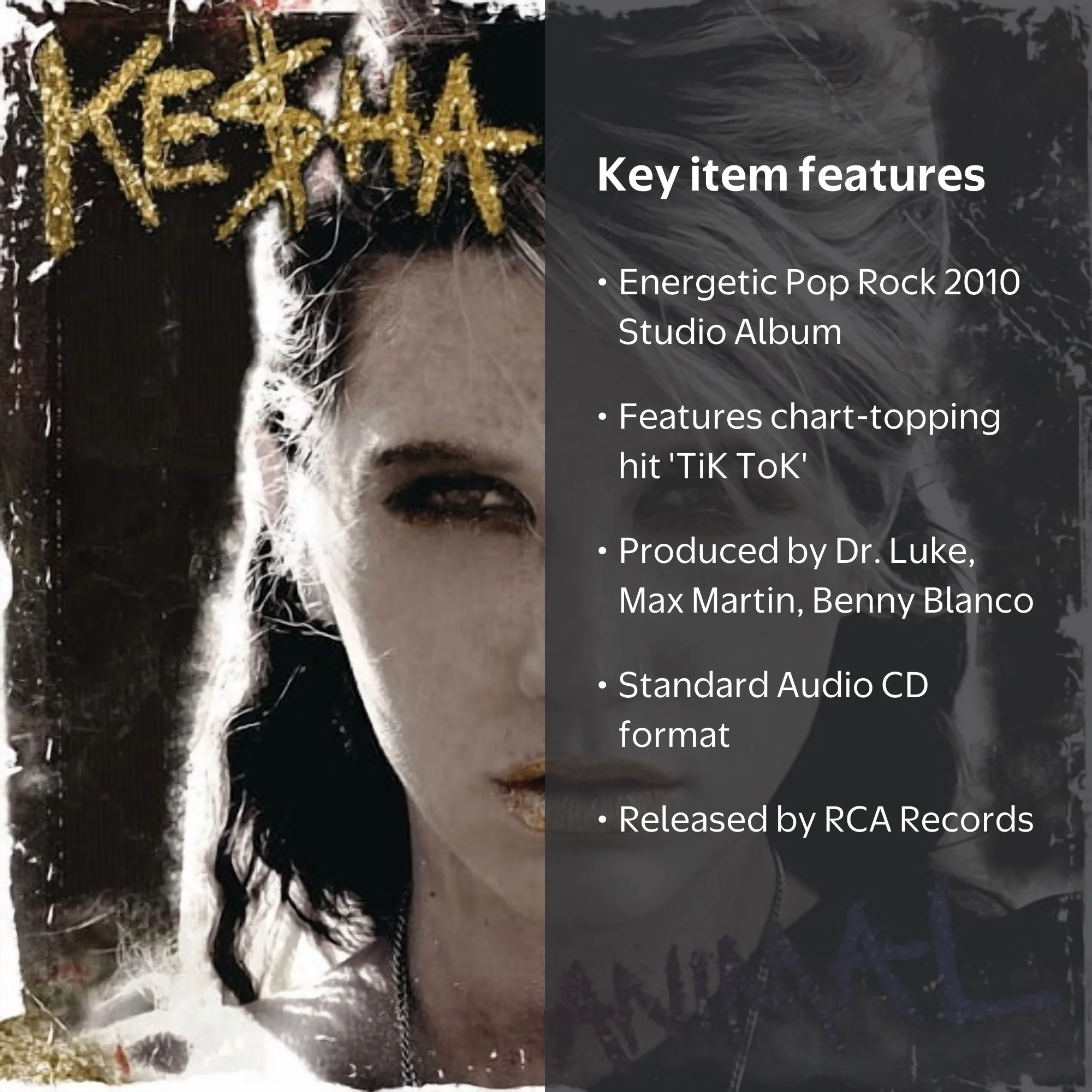RCA, Music & Performance, Ke$Ha Animal CD, 2010 Debut Album
