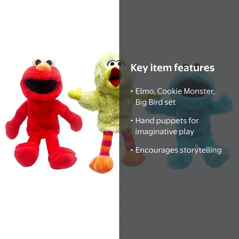 Sesame Street Elmo, Cookie Monster, and Big Bird-Perfect Quality