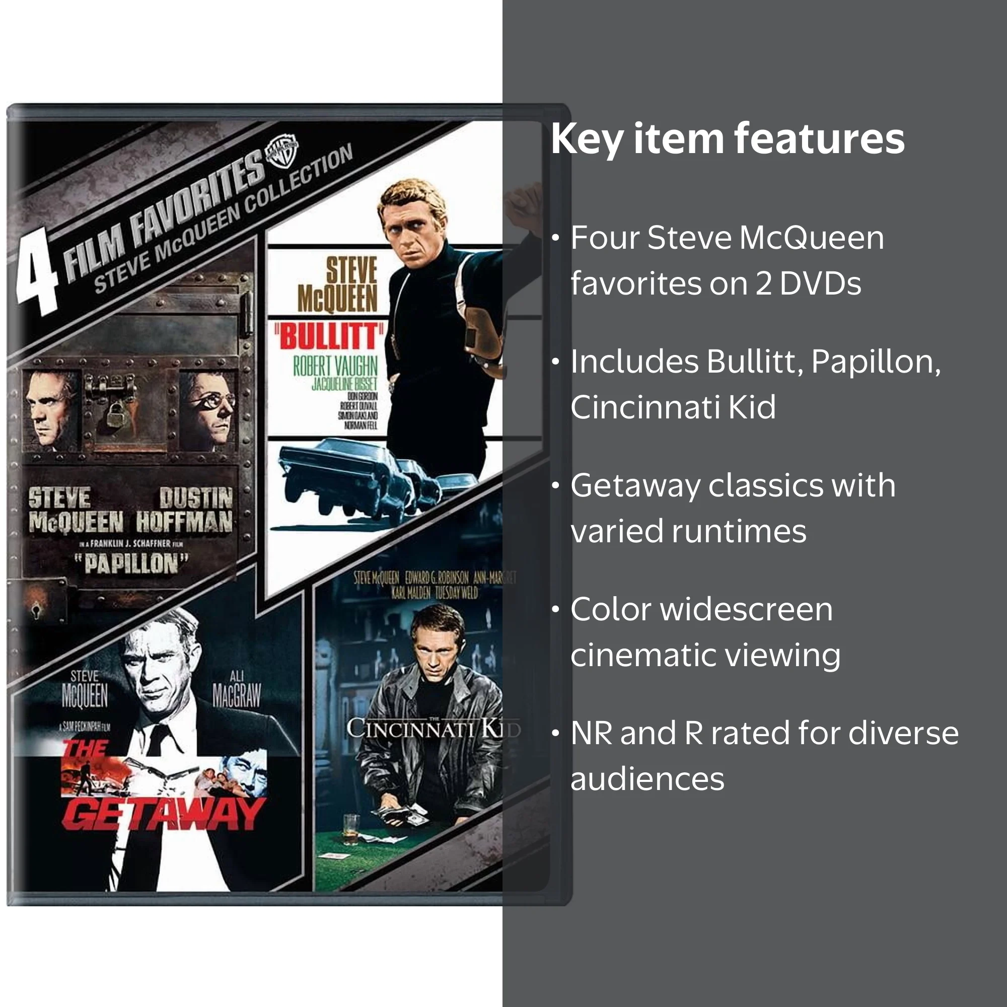 Warner Home Video: 4 Film Favorites - Steve McQueen Bullitt Movies