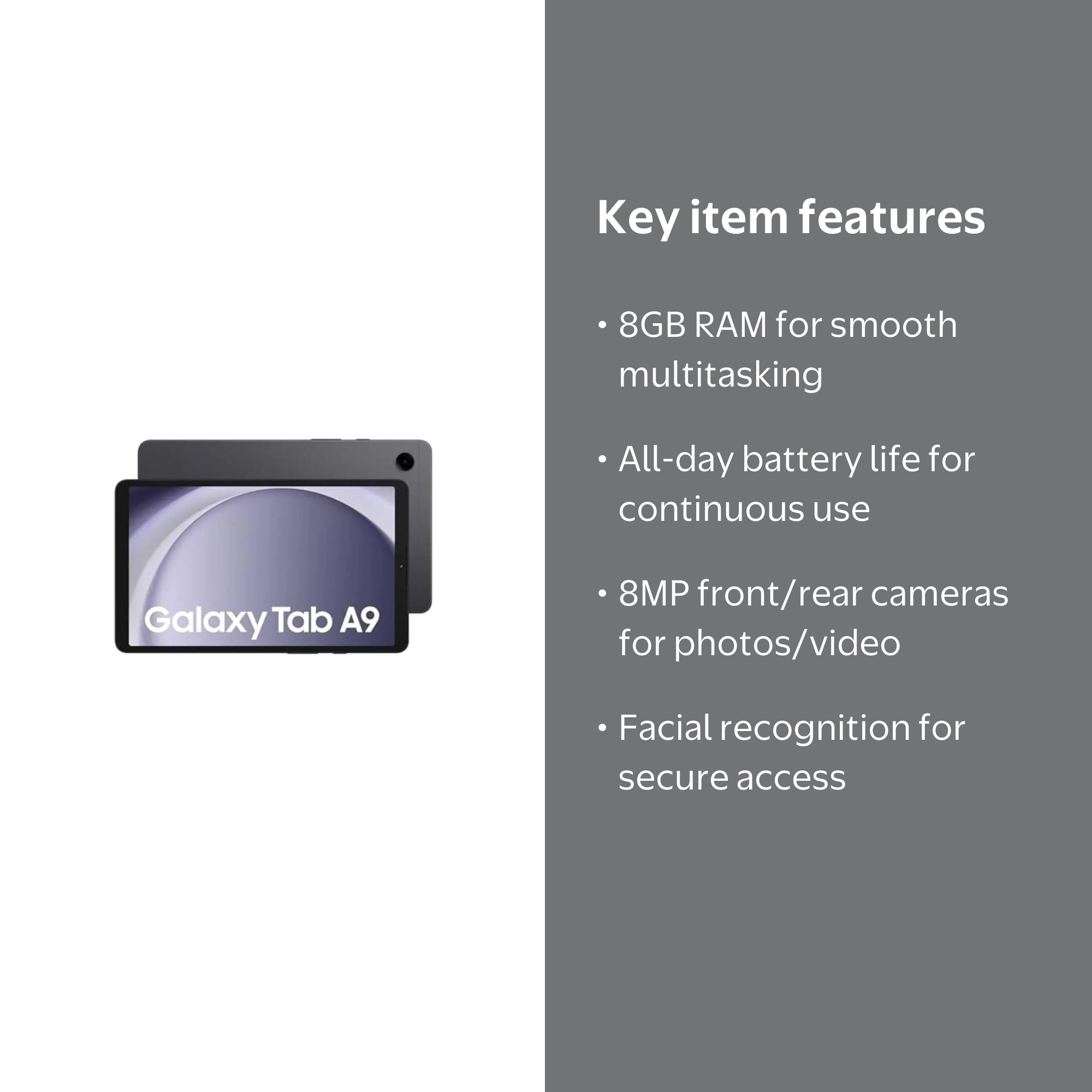 Galaxy Tab A9 (SM-X110) 8GB/128GB　海外版 Samsung SM-X110 Galaxy Tab A9 8.7
