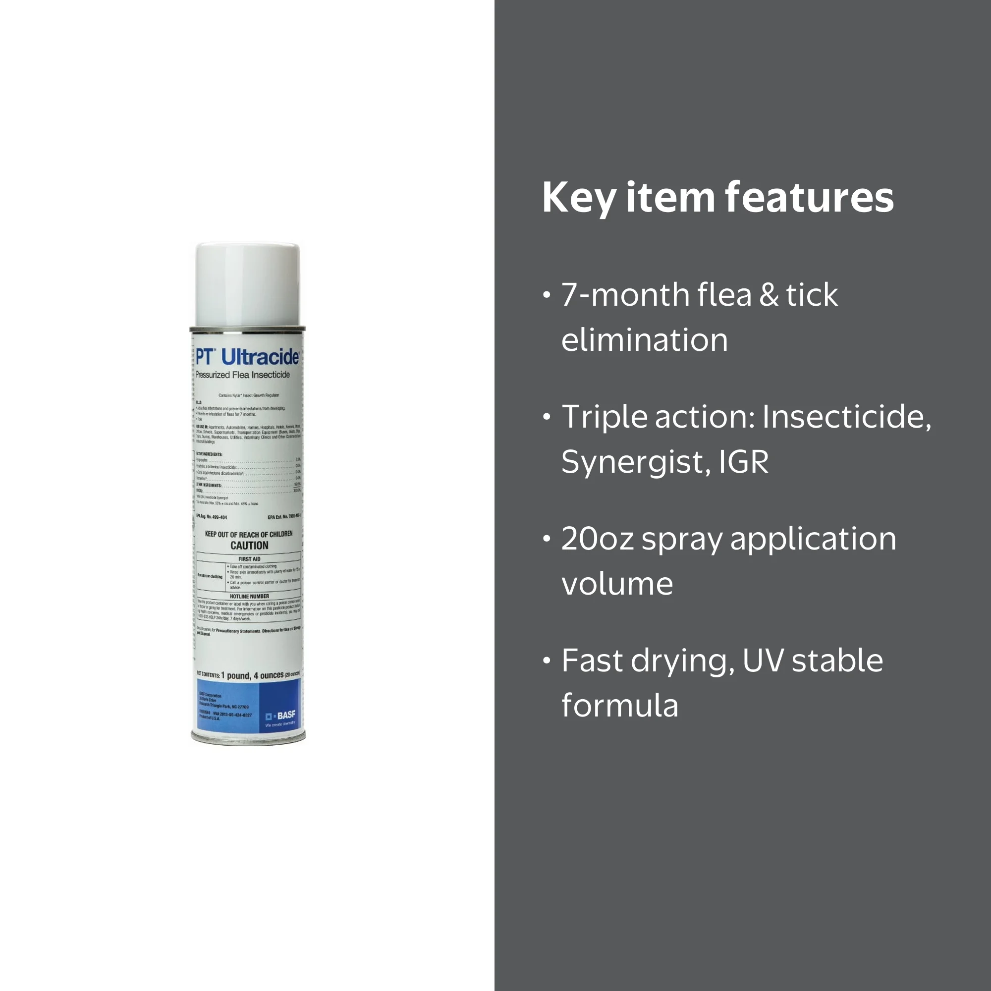 BASF Ultracide 20oz - Flea & Tick Killer Pesticide Spray
