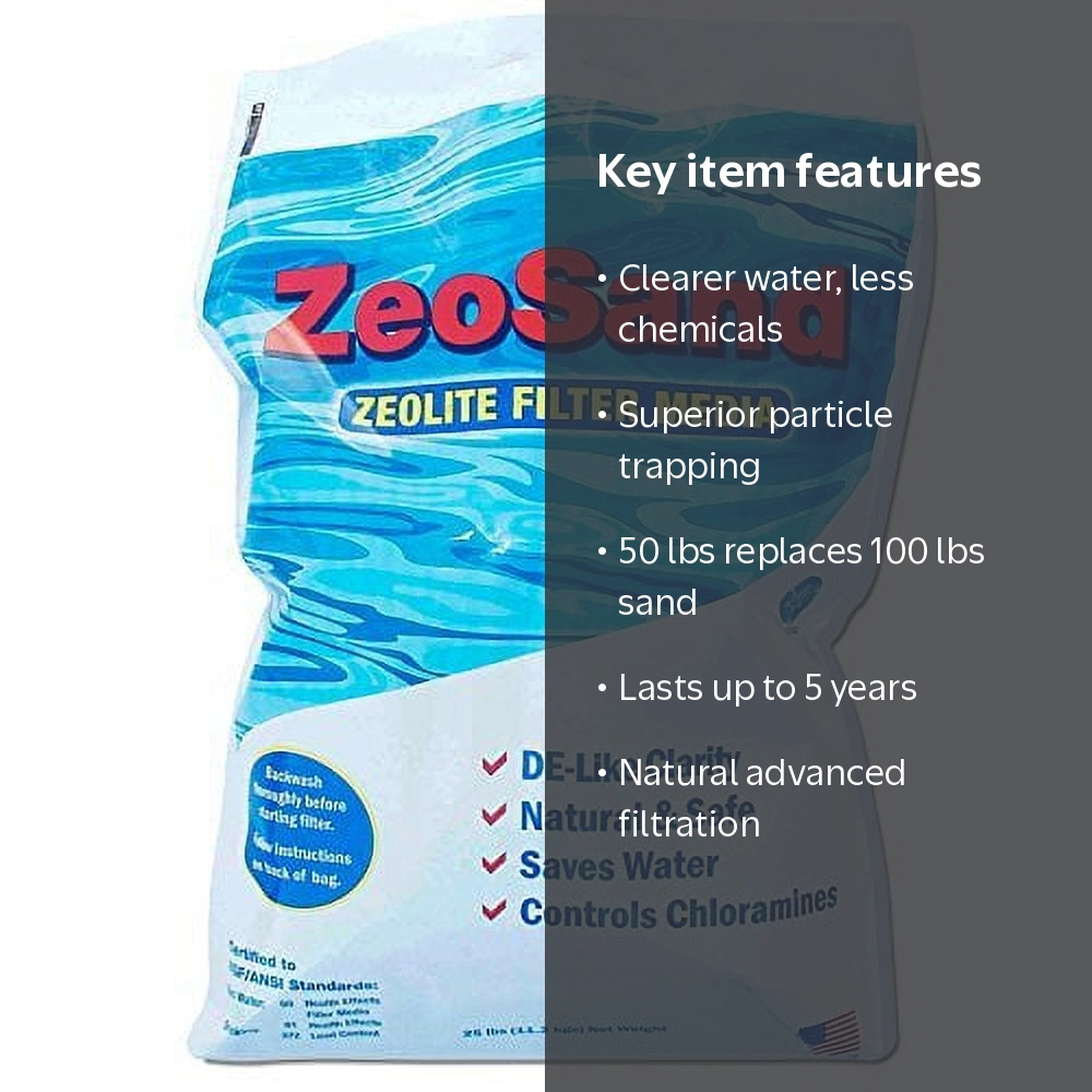 Zeo, White Alternative Pool Filter Media ZeoSand 50LB Replacement
