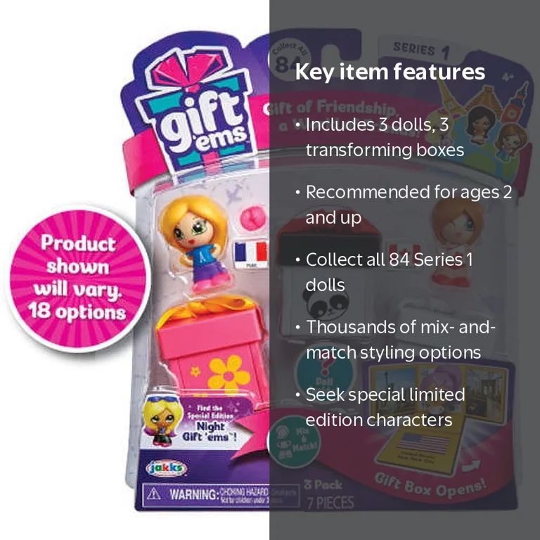 Jakks Pacific Gift Box Opens Ages 2 & Up Gift 'ems with 3