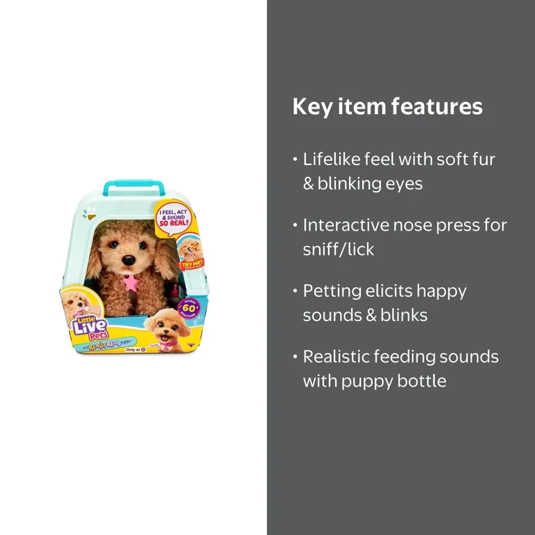 Moose Toys Little Live Pets Curley the Cavoodle, Interactive Puppy