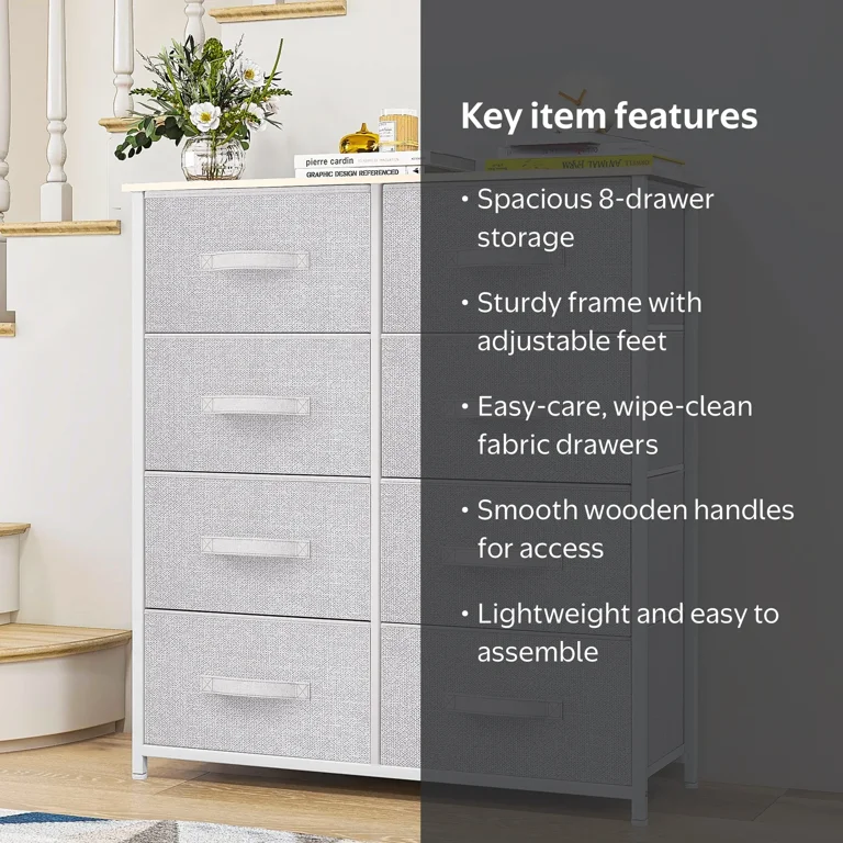 lightweight dresser GDFStudio Hadley 6-Drawer with Large Fabric Drawer Closet Organizer Walnut in the Dressers department at it offers six spacious drawers with smooth ball bearing glides for effortless operation. Cozy 5-Drawer Fabric Dresser with
