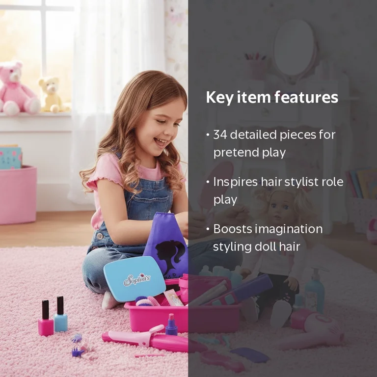 Sophia's Doll Hair Salon Playset, 30 pcs with Styling Tools