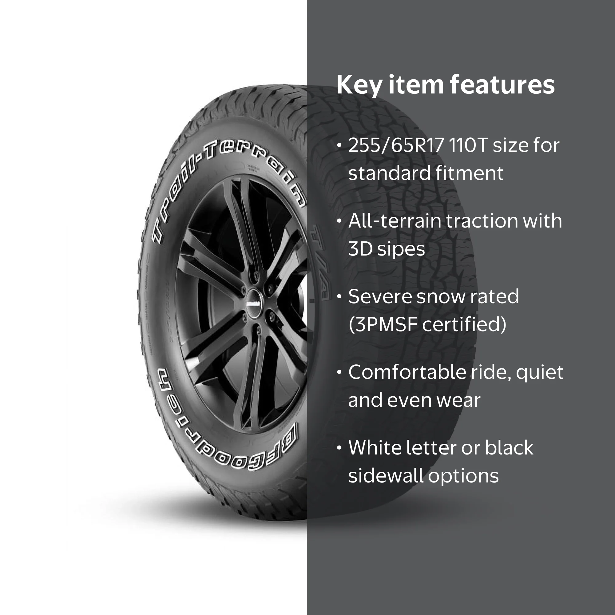 Free Shipping! BFGoodrich Trail-Terrain T/A 255/65R17 110T All