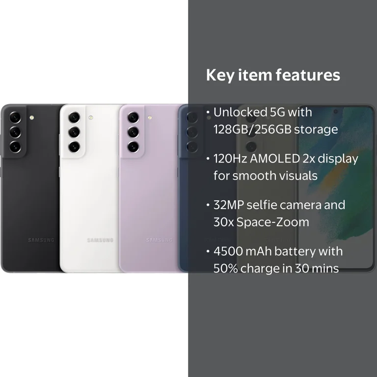 Samsung Galaxy S21 FE 5G - 128GB/256GB, Factory Unlocked