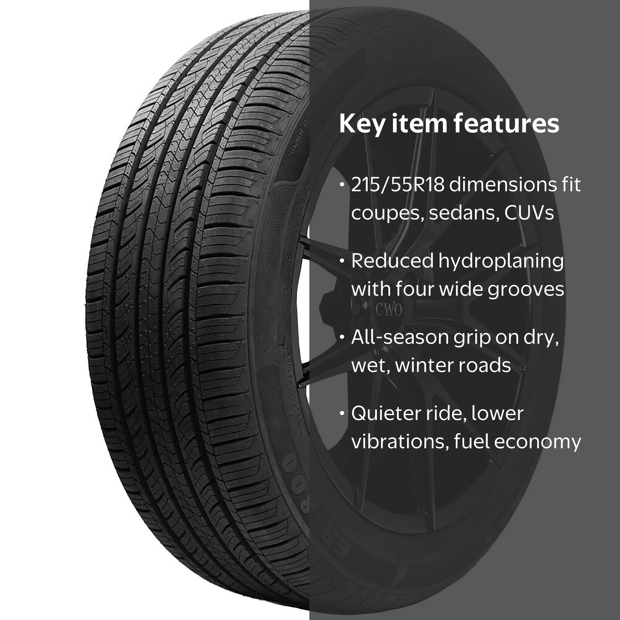 Advanta ER800 Tire 215/55R18 95H, All Season, Fits 2019-20 Buick