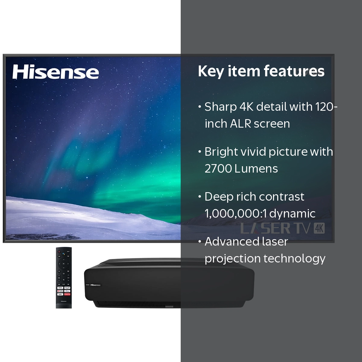 Hisense 4K Smart Laser TV, 120L5G-CINE120A with 120