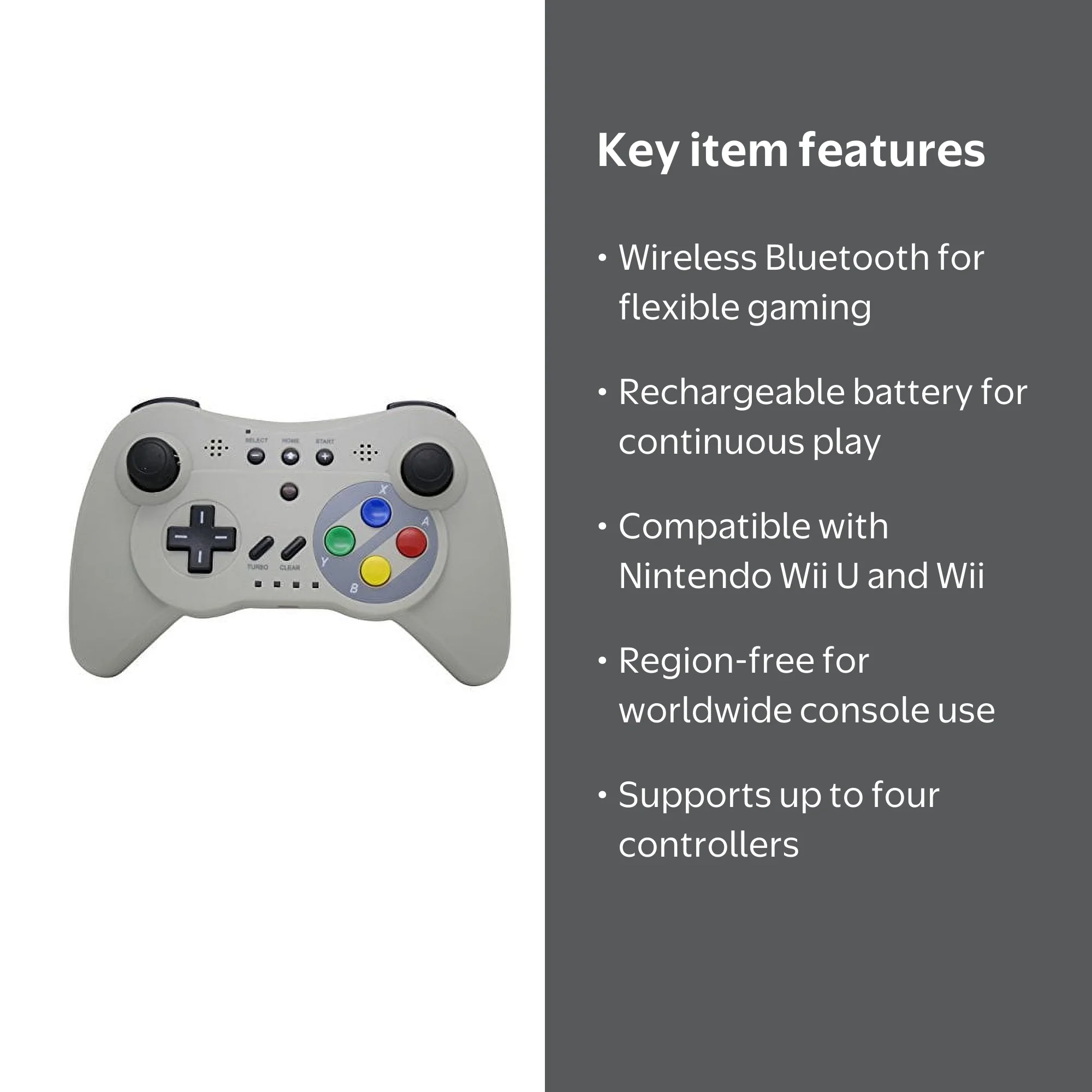 NEXiLUX Wireless Classic Pro Controller Gamepad Compatible with
