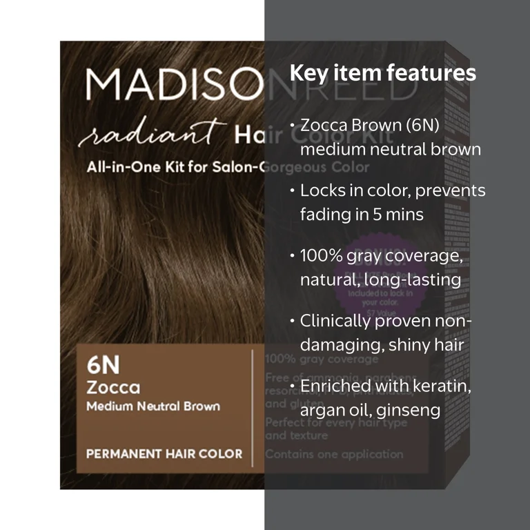 Madison Reed Radiant Permanent Hair Color Kit with Bonus Pro Boost