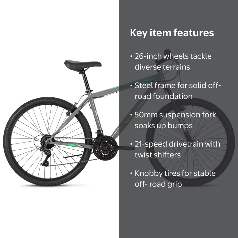 CAVERN マウンテンバイク MTB グレー Pacific Cavern Mountain Bike, 26 Inch Wheels, Age 14+, Gray
