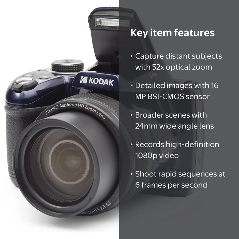 KODAK PIXPRO AZ528 Astro Zoom Digital Camera - 16MP 52X Wi-Fi