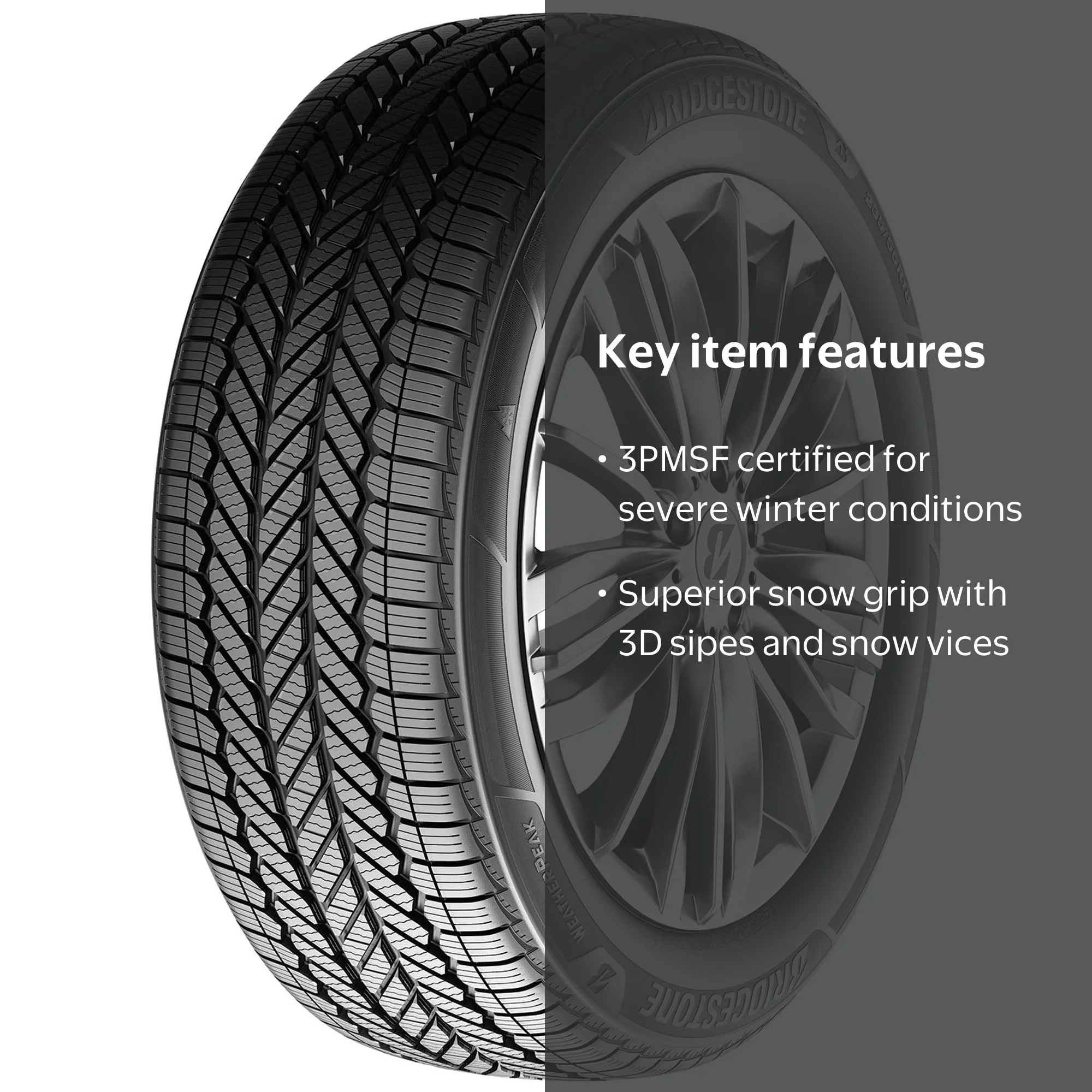 Bridgestone Weatherpeak All Weather 225/55R18 98V Passenger Tire