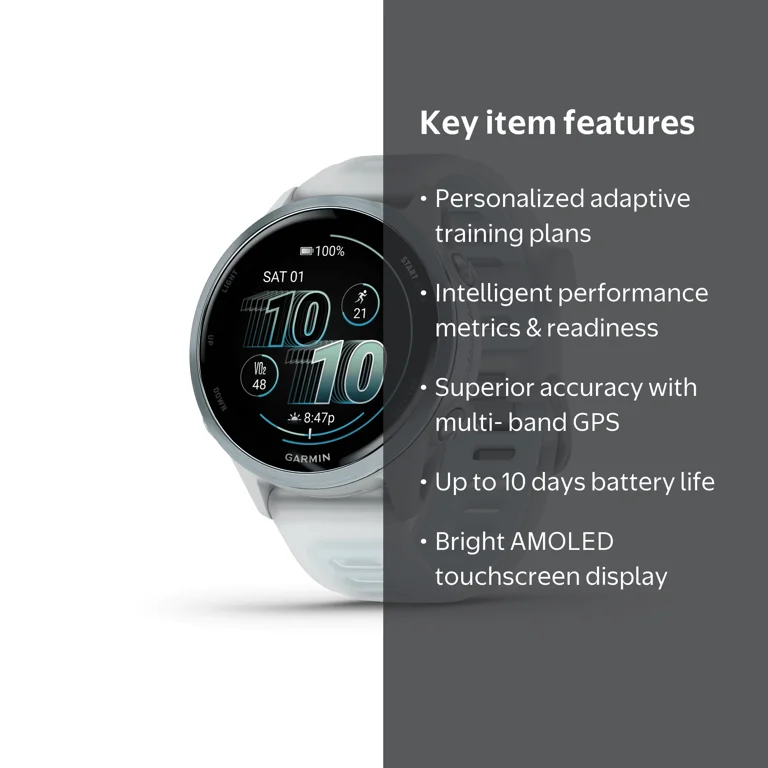 GARMIN, Forerunner 570 GPS Smartwatch, 42 mm, White - Walmart.com